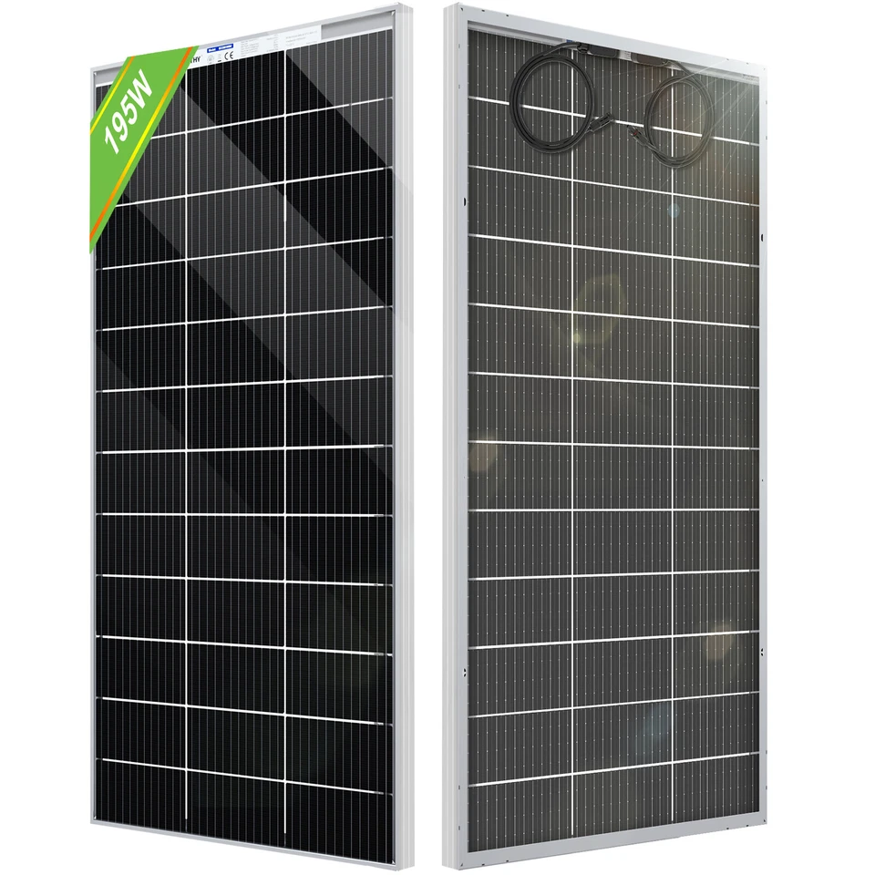 195W 12V Bifaziale Solarpanel Glas 200W Solarmodul Mono für solaranlage