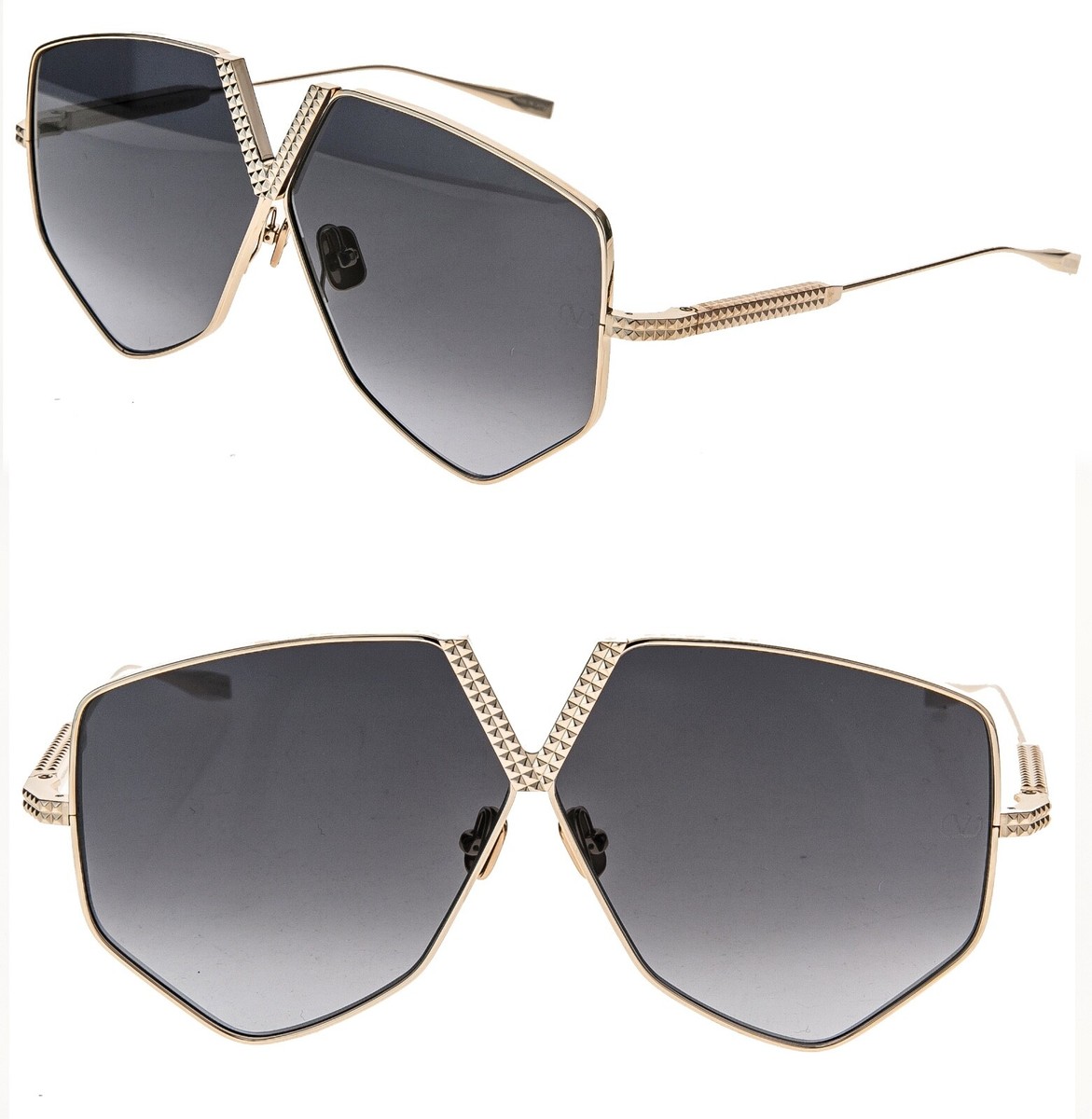 VALENTINO V HEXAGON VLS115 Gold Titanium Gray Mask VLS 115A Rock