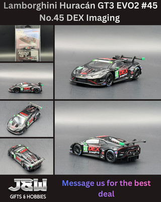 Mini GT Lamborghini Huracán GT3 EVO2 #45 No.45 DEX Imaging 2024 IMSA #1129 1/64