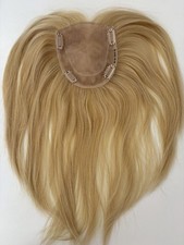Blond color full hands made human hair topper for women