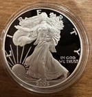 2005 W US Mint Silver American Eagle 1oz Silver Proof Coin in capsule