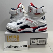 Size 9 - Ewing Athletics Ewing Eclipse USA White Basketball RARE - GENTLY USED