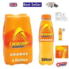 Eco-Friendly 4-Pack Energy Orange Drinks 380ml - Recharge with Citrus Flavor