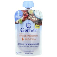 Fruit Puree, Yogurt  Whole Grains, 12 Months, Cherry Banana Vanilla, 3.5 oz