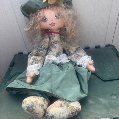 Vintage 1993 Ambrosia Handcrafted 24'' Cloth Doll Painted Face By Laura Farnham