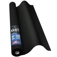 Bryco Goods 36" x 2400" (200') Black Kraft Paper Roll - Made in USA - Ideal for