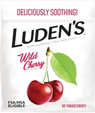 Ludens Throat Drops, Wild Cherry, 90 Drops 90 Count (Pack of 1) Cough Drops