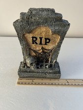 Vintage Resin RIP Tombstone Figurine Halloween Decoration Prop