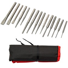 16Pcs Punch and Chisel Set Pouch Metal Chisel Set with Storage for Bolting