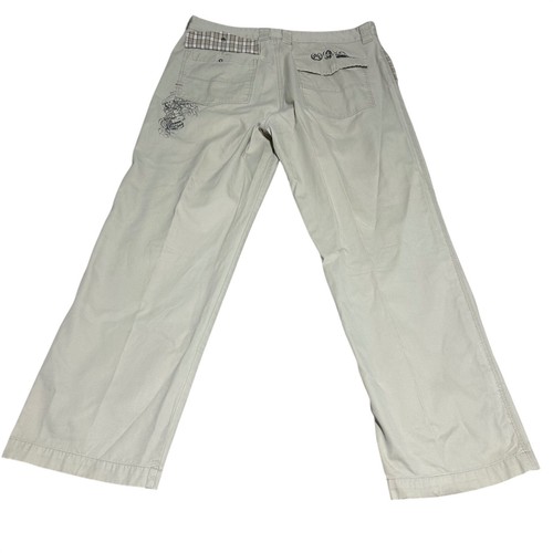 Quiksilver, Quiksilver Pants Mens 38 31 Beige Graphic VTG Y2K Baggy wide leg