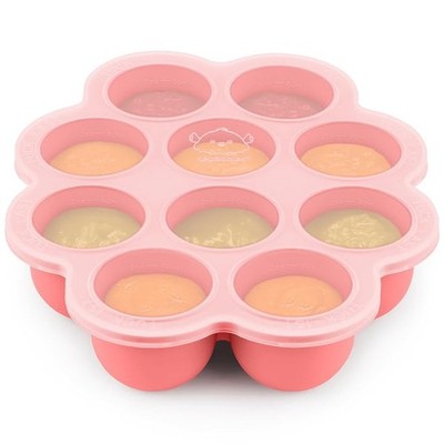 KeaBabies Silicone Food Freezer Trays 2 oz 10 Pods Blossom