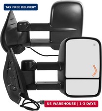 Pair Tow Mirror Compatible with 2007-2014 Chevy Silverado GMC Sierra 1500 2500HD