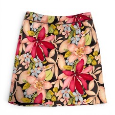 Vintage Talbots Petites Floral Silk Blend Skirt Size 10