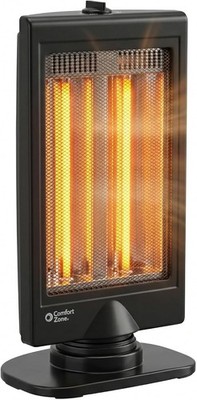 Comfort Zone Oscillating Flat Panel Halogen Infrared Portable Space Heater 800W