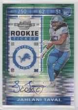 2019 Panini Contenders Optic Green Pulsar Prizm 21/27 Jahlani Tavai Auto 13c1