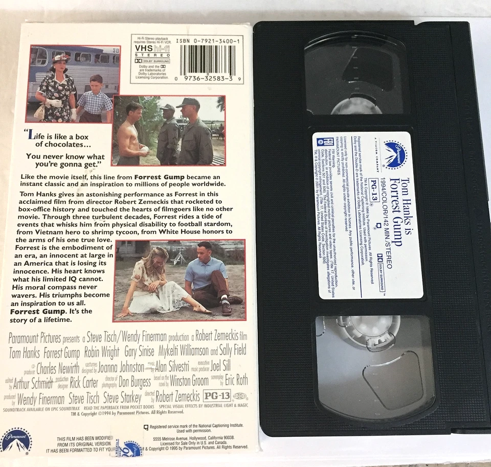 Forest Gump Tom Hanks VHS Tape - Ships with Tracking - Image 2 of 2