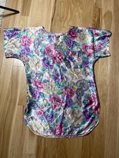Vintage Adonna Floral Rose Muumuu T-shirt Dress Nightgown Made In USA Retro