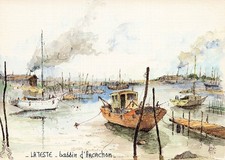 40 BISCARROSSE LES LANDES ORIGINAL WATERCOLOR BY ROBERT LEPI