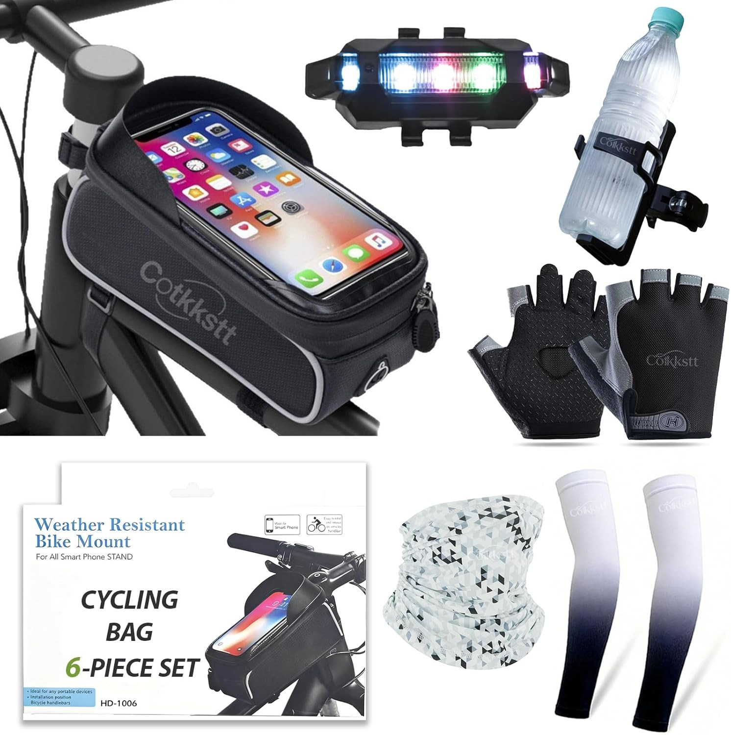 6 Pcs Bike Accessories Set, Mountain Biking Accessories for Men Women, Cycling B