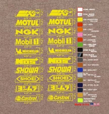 Motorcycle Moto Sponsor Racing Fairing Body Vinyl Decal Stickers DIY Kits #390