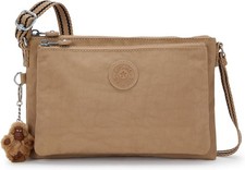 Bolso Bandolera Kipling Mikaela, Súper Ligero, Correa Ajustable, Nylon Marrón Tostado