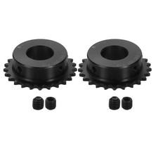 2Pcs 25 Chain Roller Sprocket 19mm Bore 1/4" Pitch 25 Tooth with Set Screws