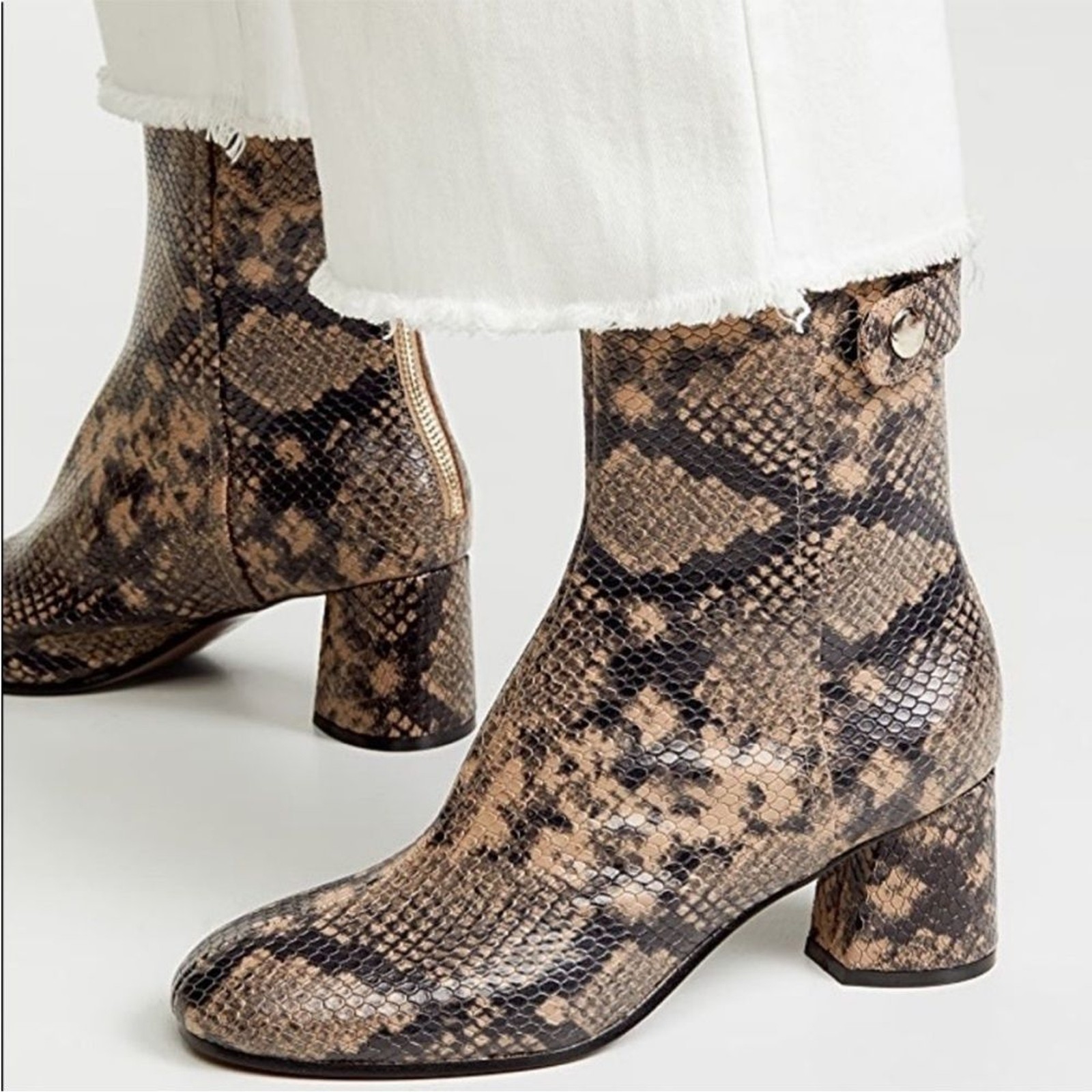 Joie Ramet Leather Boot Python  Print  in Camel 3… - image 1