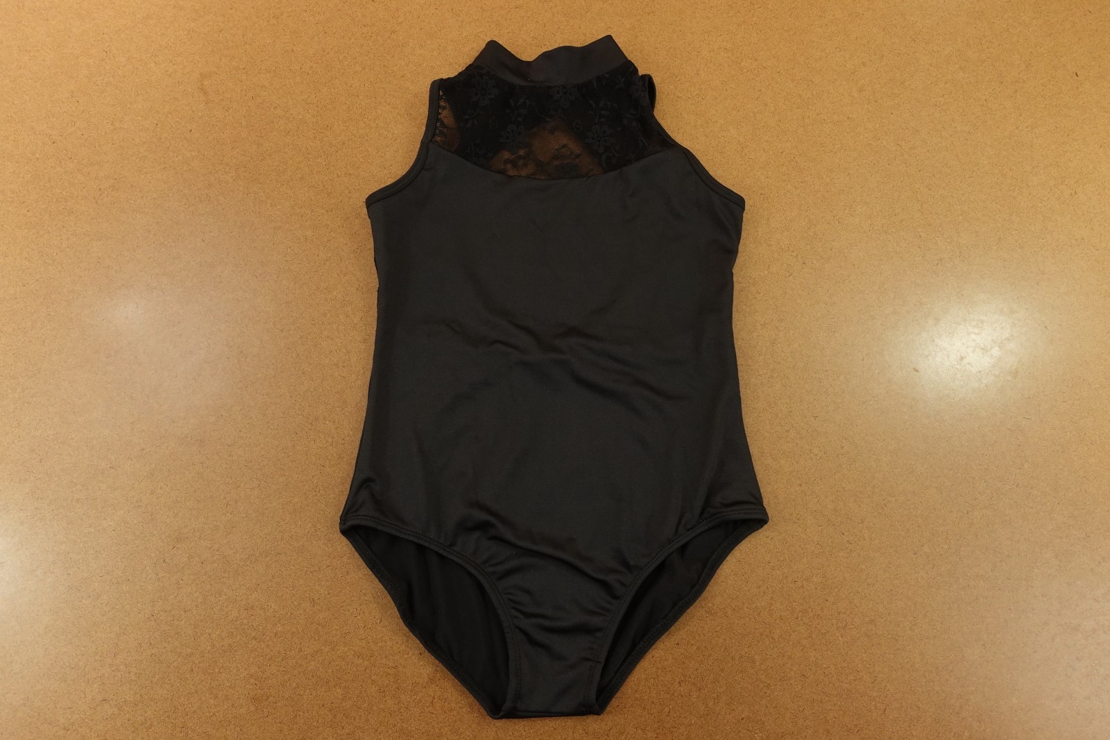 Natalie Dancewear Girls Size 10 Black Lace Mock Neck Sleeveless Leotard New