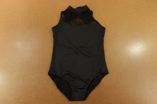 Natalie Dancewear Girls Size 10 Black Lace Mock Neck Sleeveless Leotard New