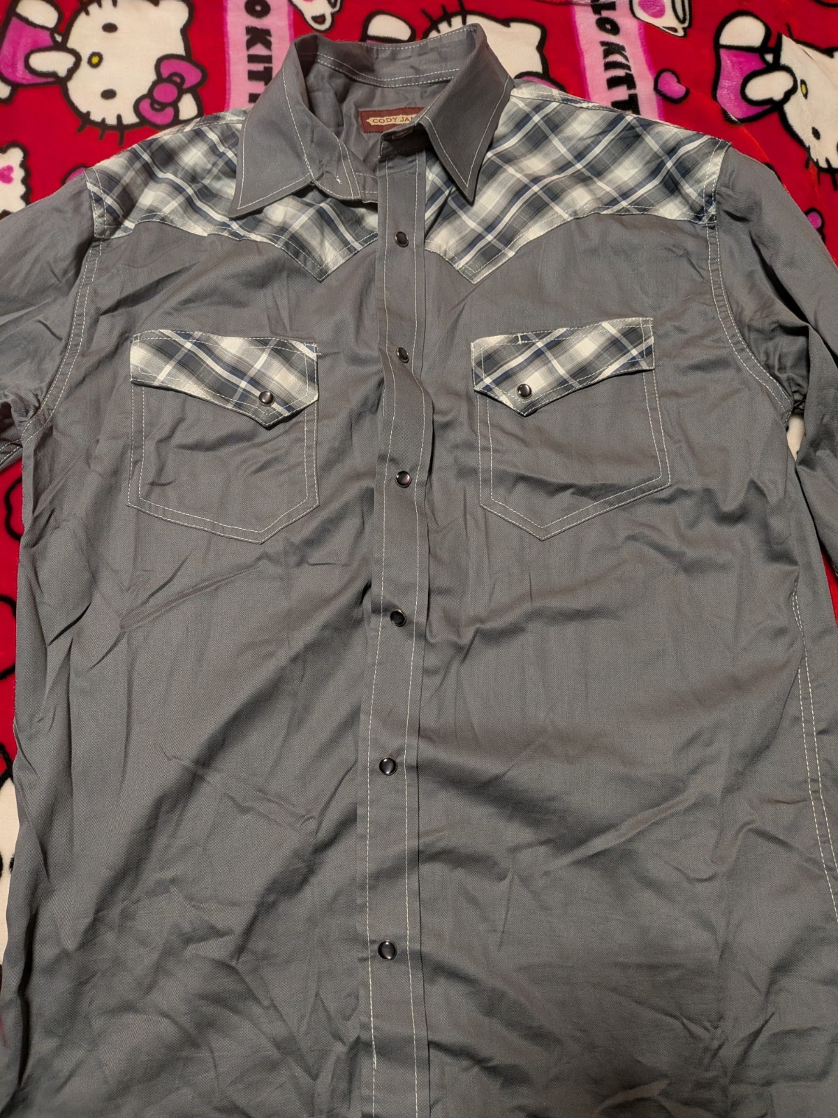 Cody James Western Shirt Pearl Snap Button, Long Sleeve, Size Large
