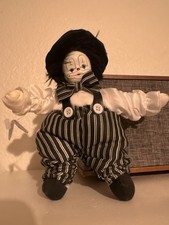 Vtg 1991 Pierrot Mime Clown Doll 7" Porcelain Maggie Doll Collection German Doll