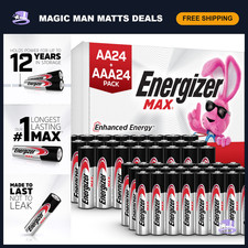 48 Count AA AAA Batteries Combo Pack - 24 Max Double A 24 Max Triple A