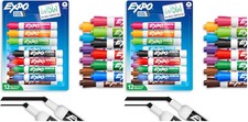 EXPO Low Odor Dry Erase Markers, Chisel Tip, Assorted, 12-Pack 2 Packs