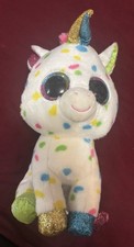 Ty Beanie Boos 9” Harmonie The Unicorn 2020 Rainbow Glitter Eyes Fast Shipping