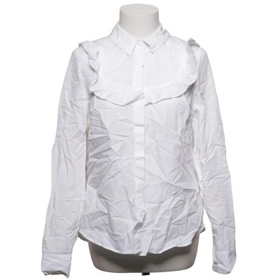 H&M, Bluse, Größe: 42, Weiß, Baumwolle, Einfarbig, Damen #fKN