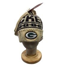 NWT Ultra Game Green Bay Packers Knit Beanie Gloves Set NFL Hat Cream Womens OS