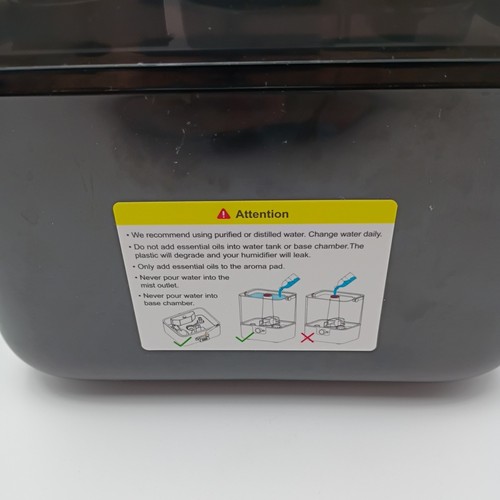 NEW 6L Cool Mist Humidifier, 50H, Quiet 26dB, Nightlight, Oil Diffuser, White - Picture 4 of 12