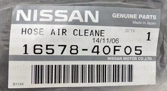 Manguera de admisión de aire original Nissan 1989-1990 240SX conducto trasero motor nuevo OEM Foto 2 de 3