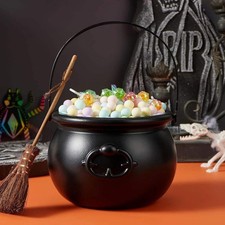 Large Plastic Cauldron – Halloween Candy Holder for Party Decorations