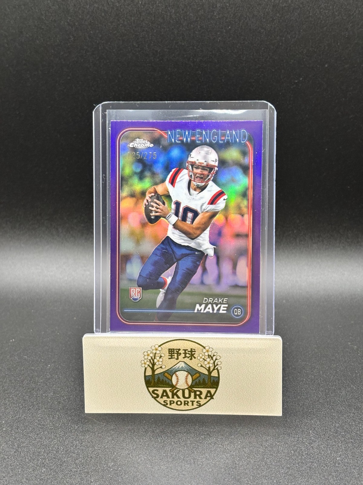 2024 Topps Chrome Drake Maye Purple Refractor RC #203 125/275 Patriots Rookie