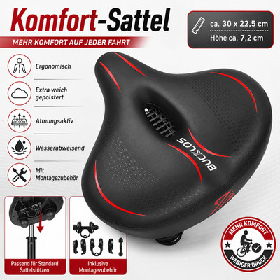 Premium XXL Fahrrad Komfortsattel extra weich breit ergonomisch MTB E-Bike City