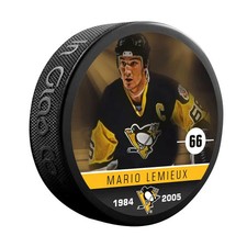 Mario Lemieux Pittsburgh Penguins NHL Alumni Souvenir Hockey Puck