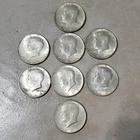 Kennedy Half Dollar Silver Coins Lot of 8, 1964  circulated . $24.95 per coin.