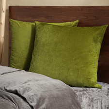 Velvet Throw Pillow Covers 24" x 24", Olive Green, No Insert
