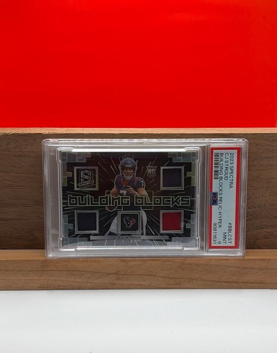 C.J. Stroud 2023 Spectra Building Blocks Hyper Relic RC 13/75 PSA 9 Texans