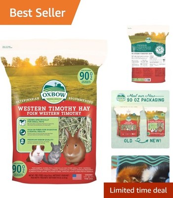 Western Timothy Hay for Small Pets 90 oz Support Digestion and Dental