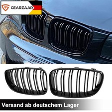 NIEREN KÜHLERGRILL DOPPELSTEG  FÜR BMW 1ER E81 E87 E82 E88 07-13 GLÄZEND SCHWARZ