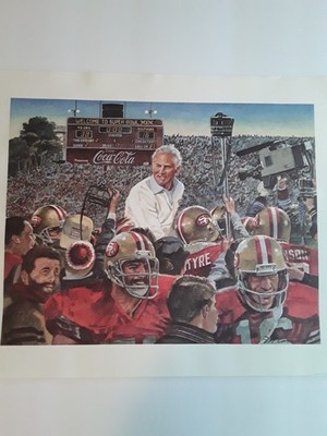 Vtg NFL San Francisco 49ers Prints Commerative Superbowl XIX, Set of 4, NOS 
