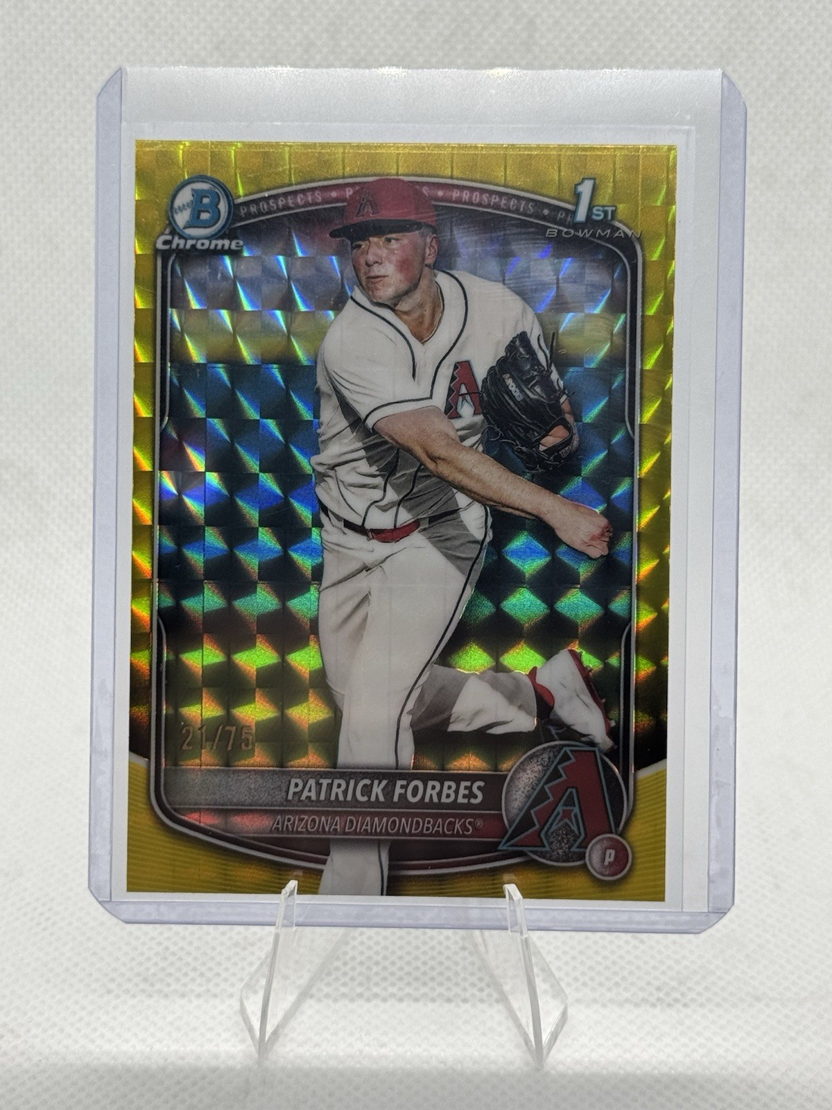 2025 Bowman Draft Chrome Patrick Forbes Yellow Geometric #/75 Bowman 1st