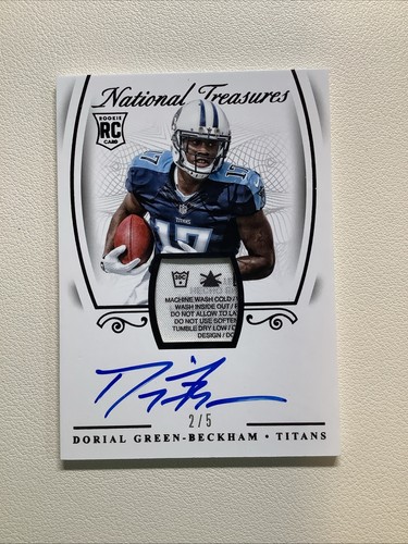 2015 NATIONAL TREASURES RPA LOGO PATCH AUTO DORIAL GREEN BECKHAM  RC 2/5 TITANS